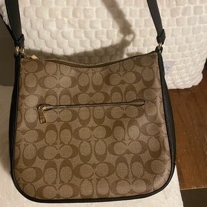 Tan Coach bag and matching wallet